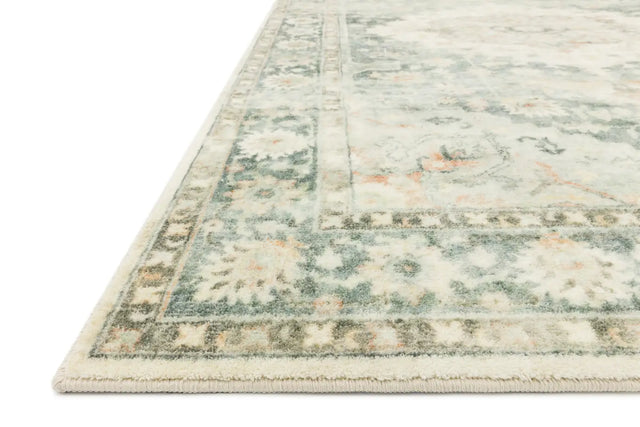 Loloi Rosette Ros-08 Teal/Ivory Rugs - rug corner