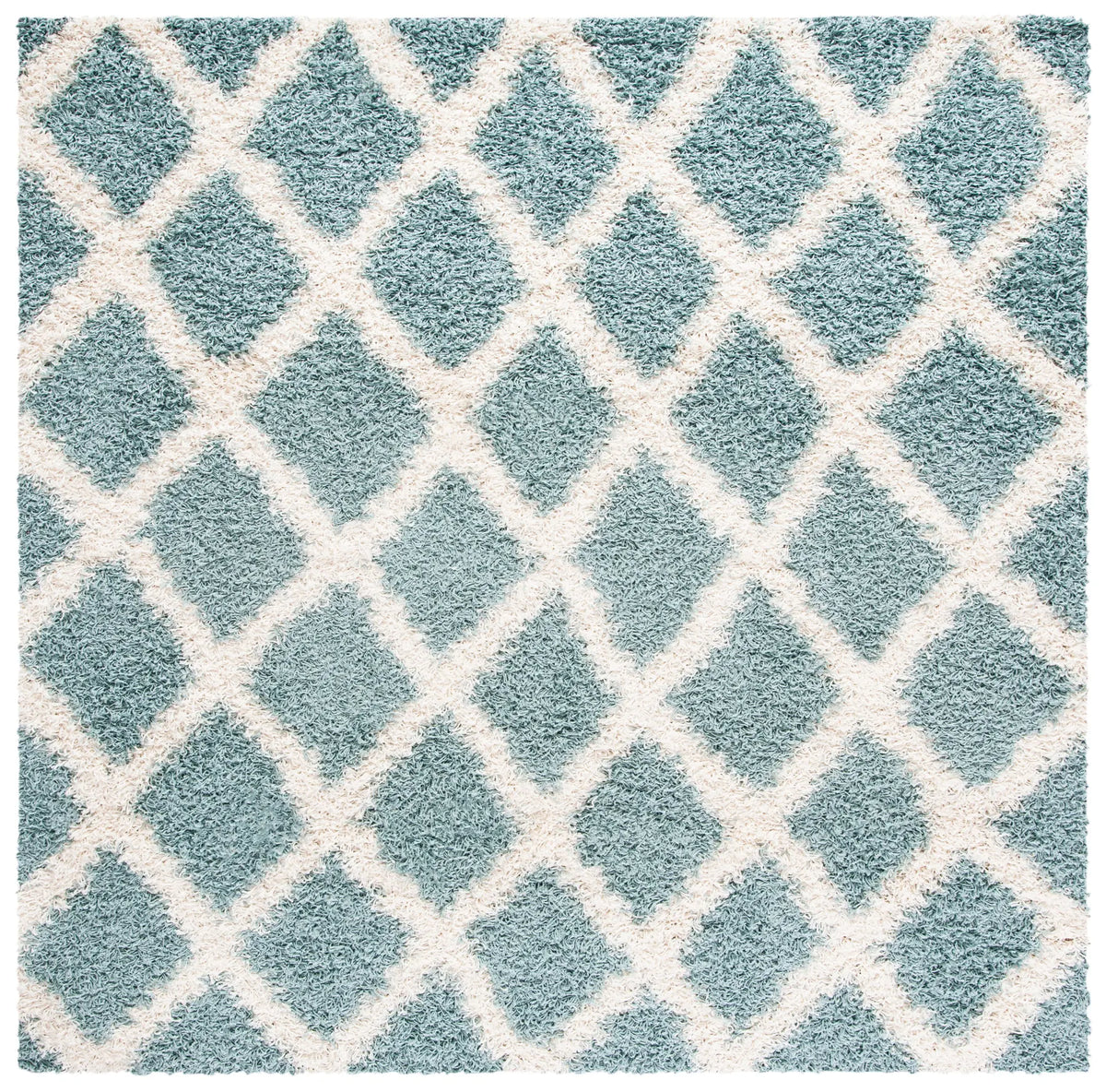 Safavieh Sgd-Dallas Shag 6'-0" x 6'-0" Rug in Seafoam / Ivory