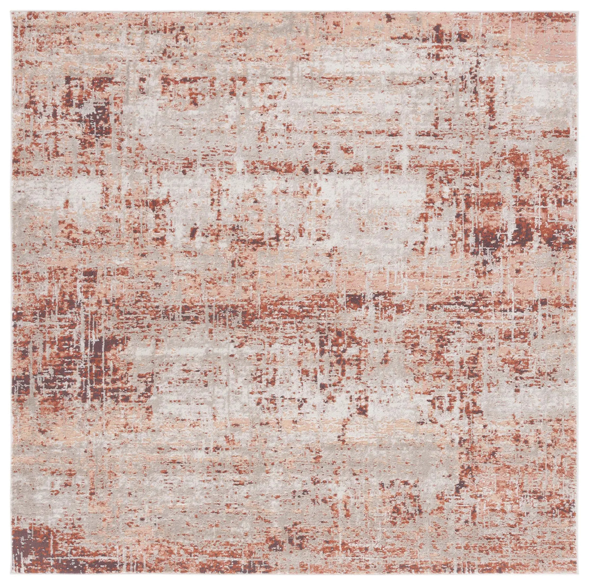 Safavieh Madison 800 6'-7" x 6'-7" Rug in Rust / Grey