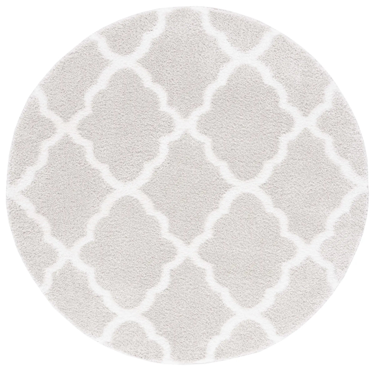 Safavieh Tahoe Shag 6'-7" x 6'-7" Rug in Silver / White