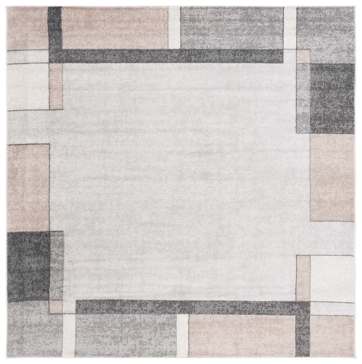 Safavieh Phoenix 500 6'-7" x 6'-7" Rug in Light Grey / Beige Charcoal