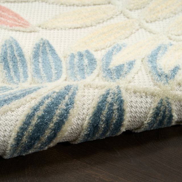 Nourison Aloha ALH18 Machine Made Ivory, Rose Rug