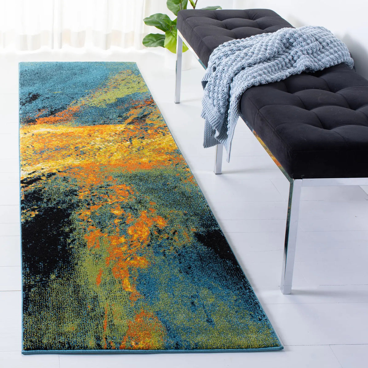 Safavieh Galaxy 2'-3" x 10'-0" Rug in Blue / Yellow
