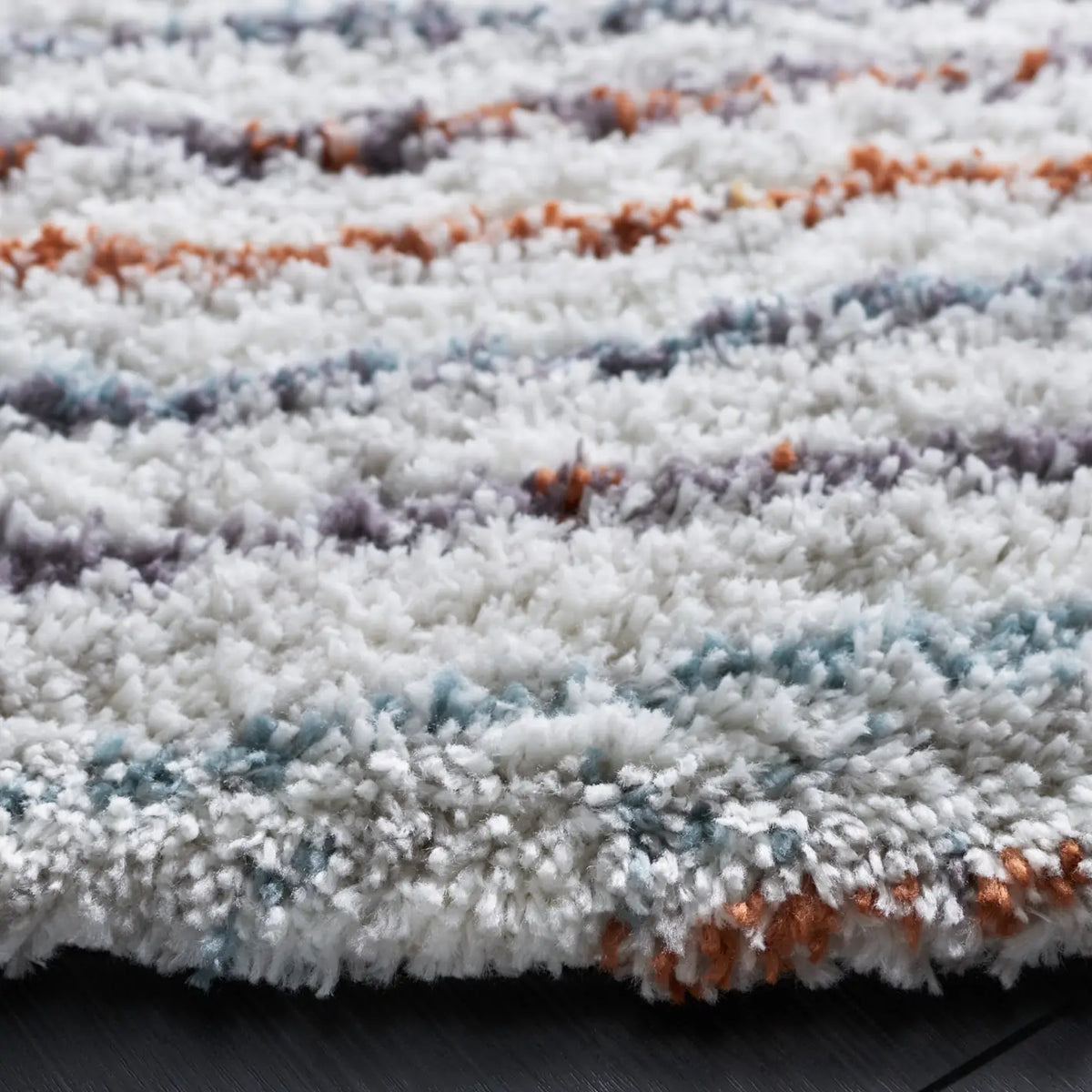 Safavieh Berber Shag 7'-0" x 7'-0" Rug in Blue Rust / Ivory