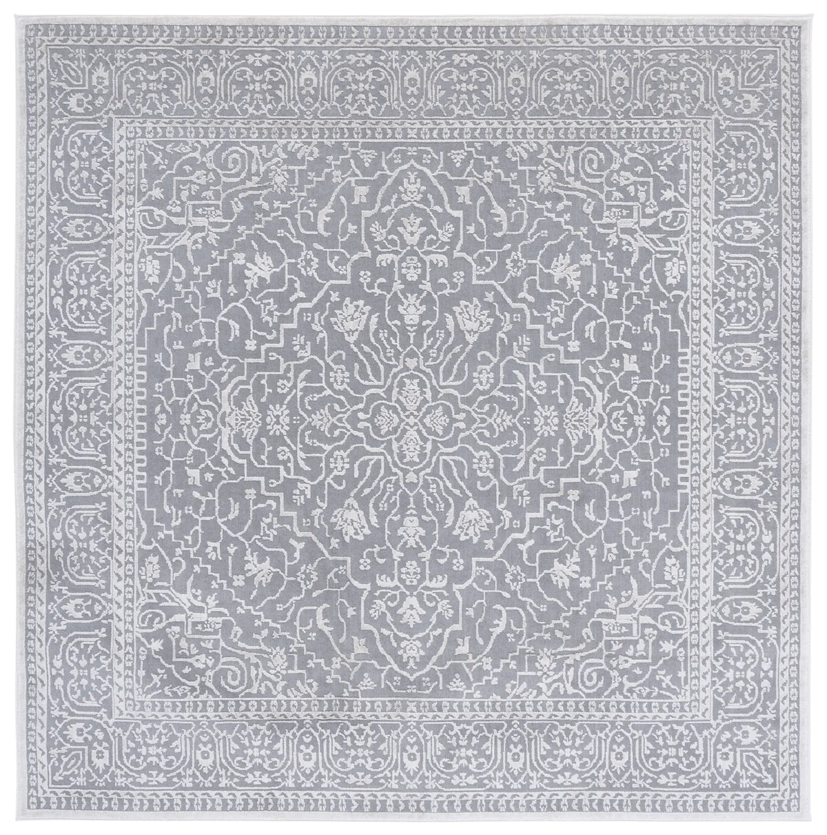 Safavieh Reflection 6'-7" x 6'-7" Rug in Light Grey / Cream