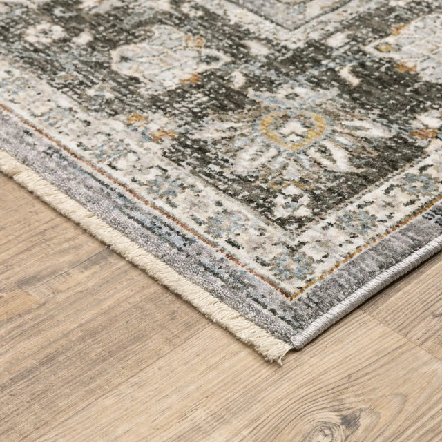 Oriental Weavers Sphinx Maharaja 091E1 Grey/Blue Rugs - corner detail