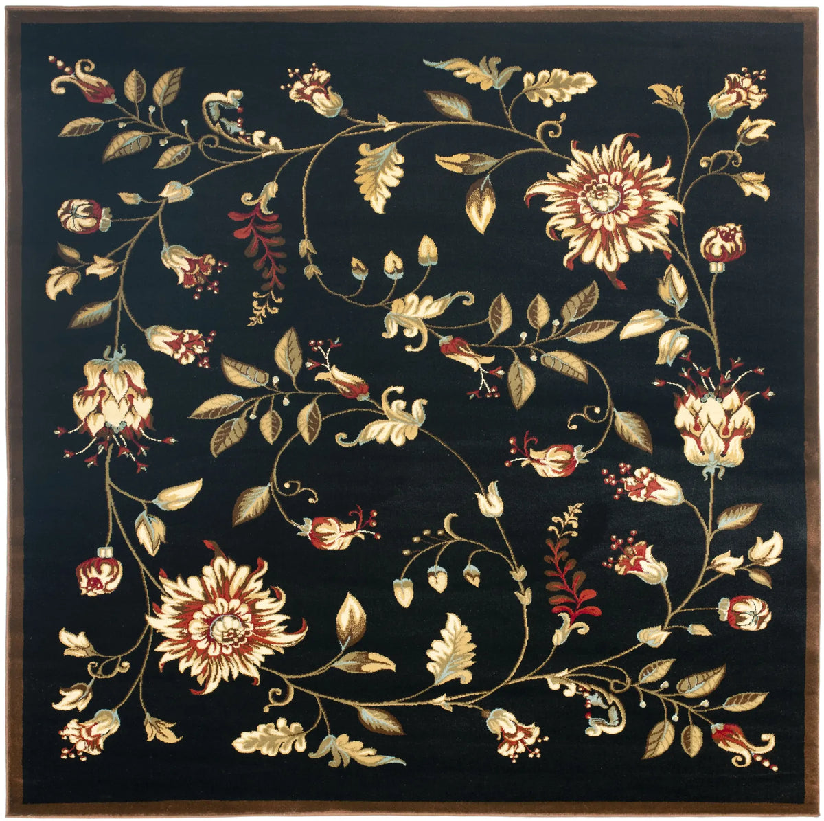 Safavieh Lyndhurst 6'-7" x 6'-7" Rug in Black / Multi