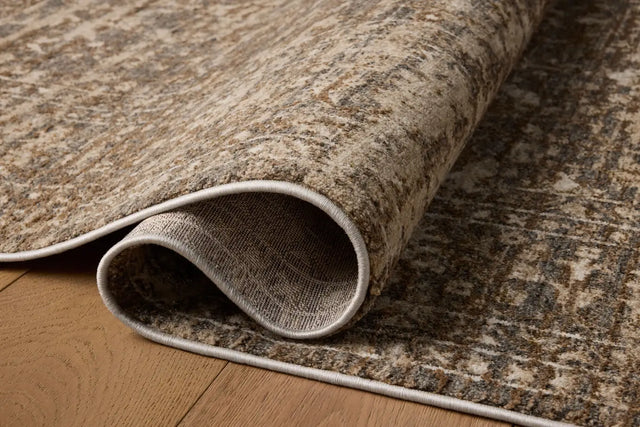 Loloi Haywood HYD-01 Granite / Natural Rug - corner on wood