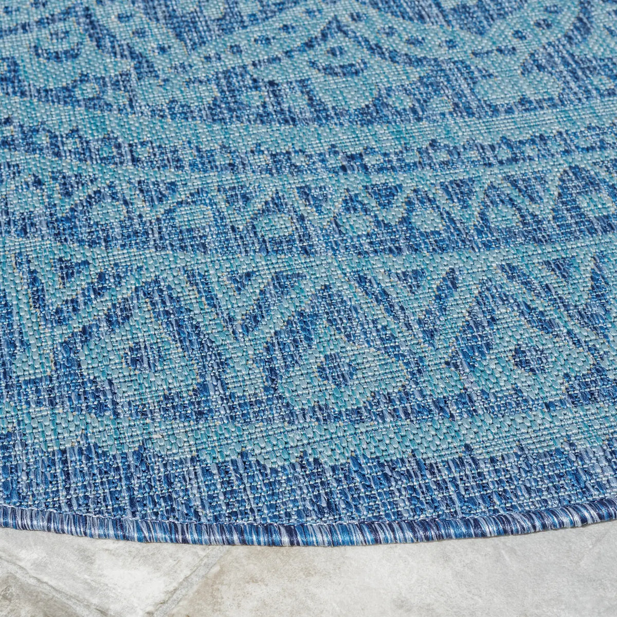 Safavieh Courtyard 6'-7" x 6'-7" Rug in Navy / Aqua