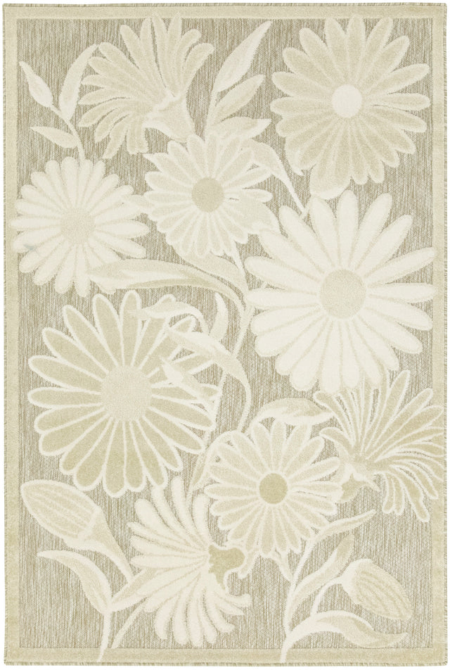 Nourison Aloha ALH33 Machine Made Ivory, Sage Rug