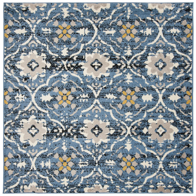 Safavieh Amsterdam 6'-7" x 6'-7" Rug in Blue / Creme