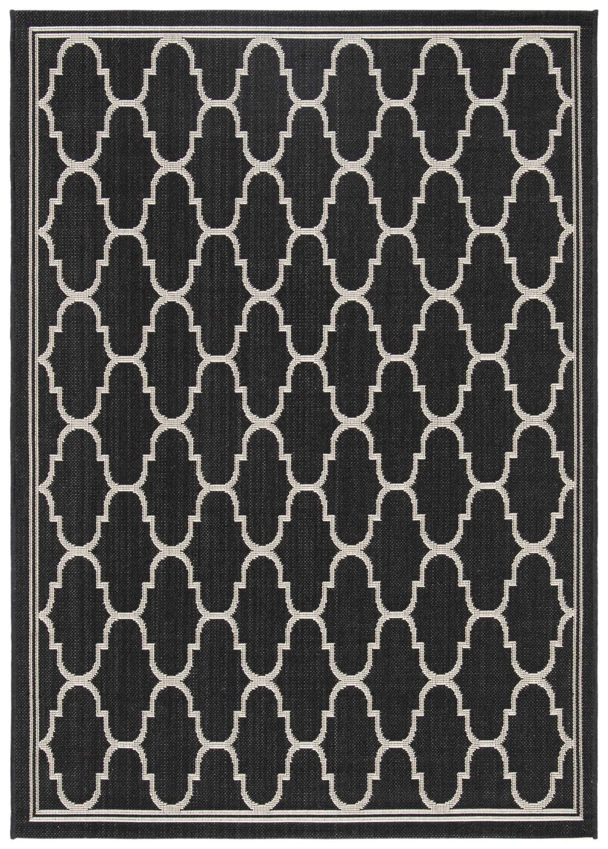 Safavieh Courtyard 4'-0" x 5'-7" Rug in Black / Beige