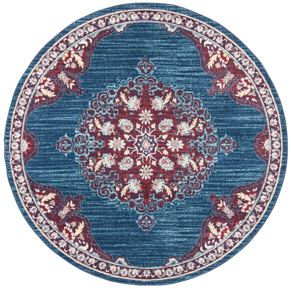 Safavieh Brentwood 5'-0" x 5'-0" Rug in Navy / Burgundy