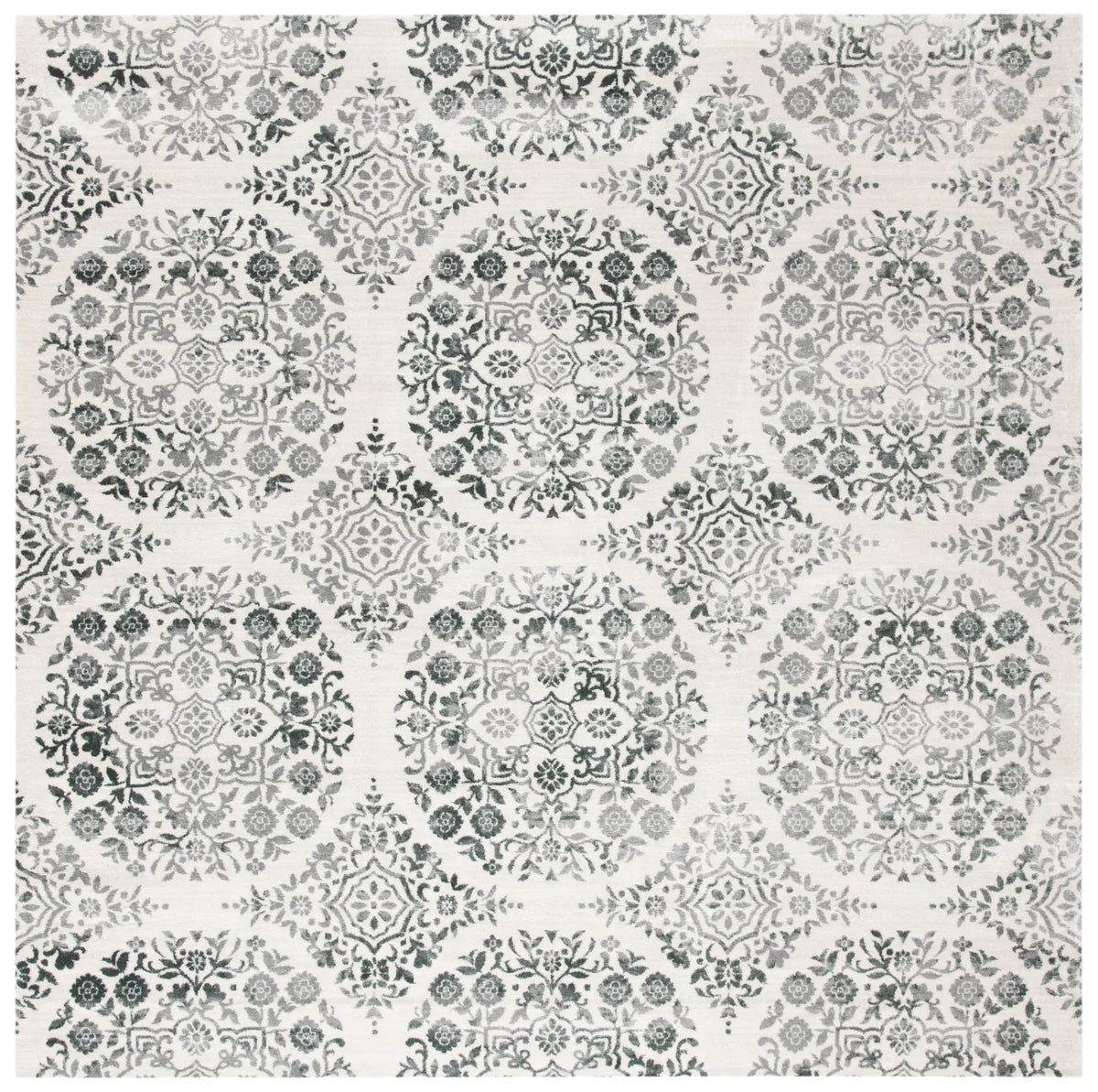 Safavieh Martha Stewart Isabella 6'-7" x 6'-7" Rug in Charcoal / Ivory