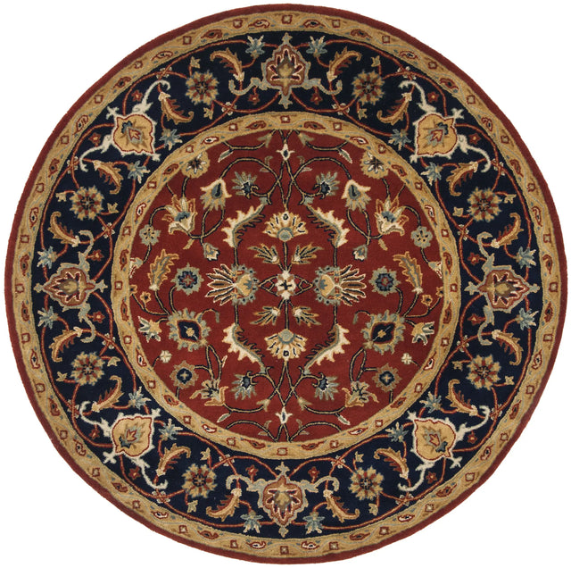 Safavieh Royalty 6'-6" x 6'-6" Rug in Rust / Navy