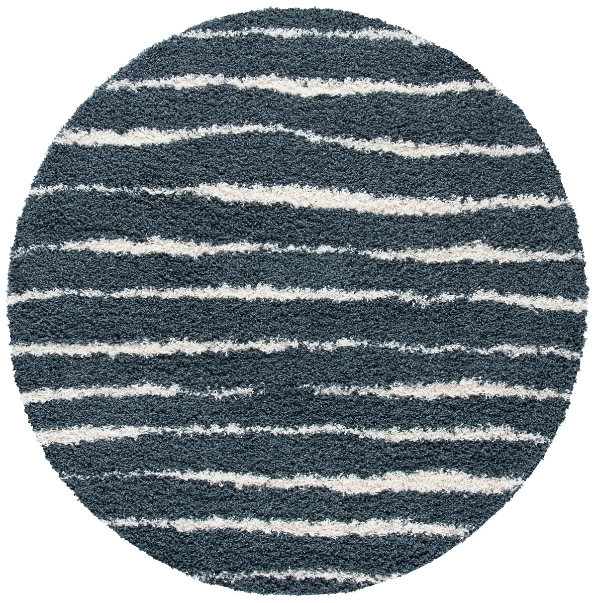 Safavieh Venus Shag 600 5'-3" x 5'-3" Rug in Dark Grey / Ivory