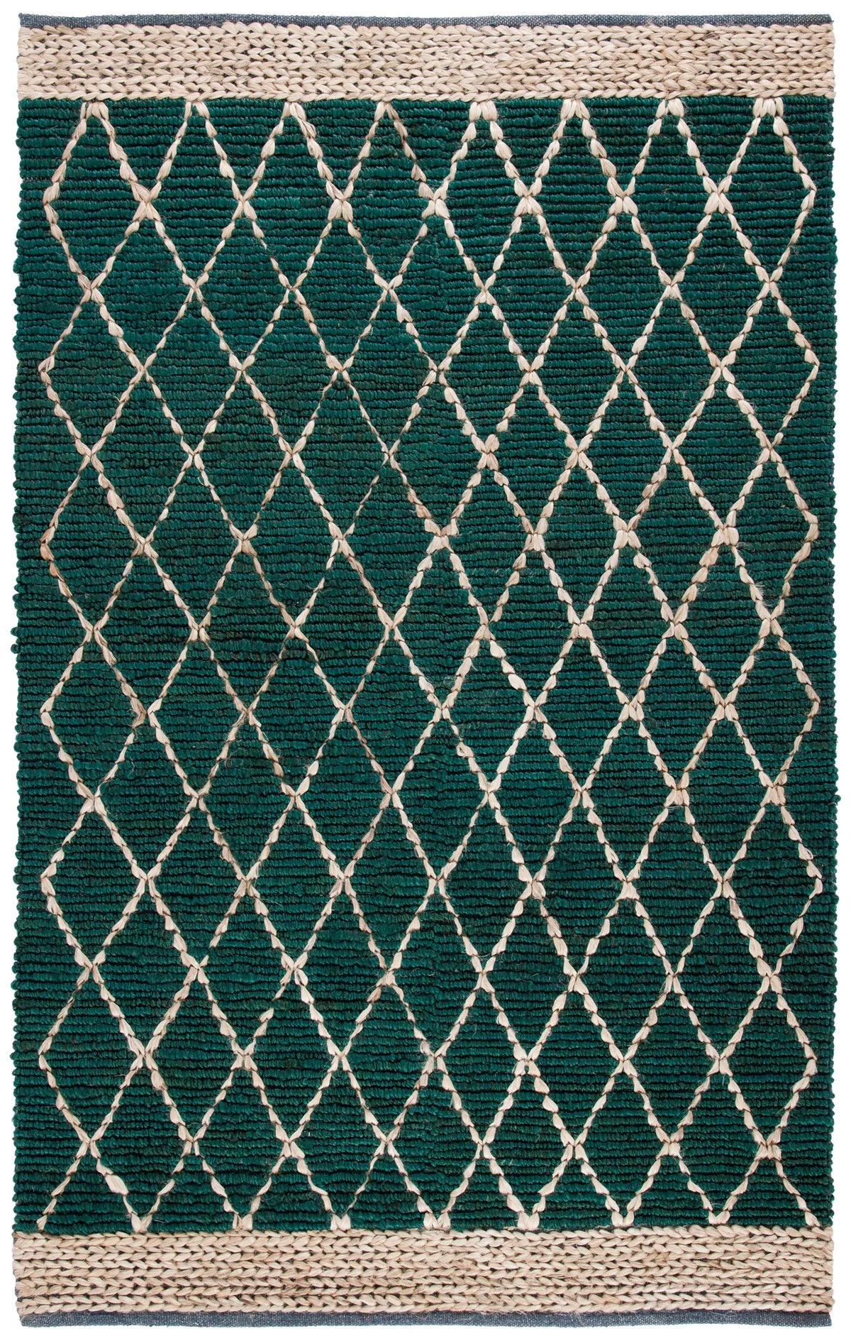 Safavieh Natural Fiber 4'-0" x 6'-0" Rug in Dark Green / Natural