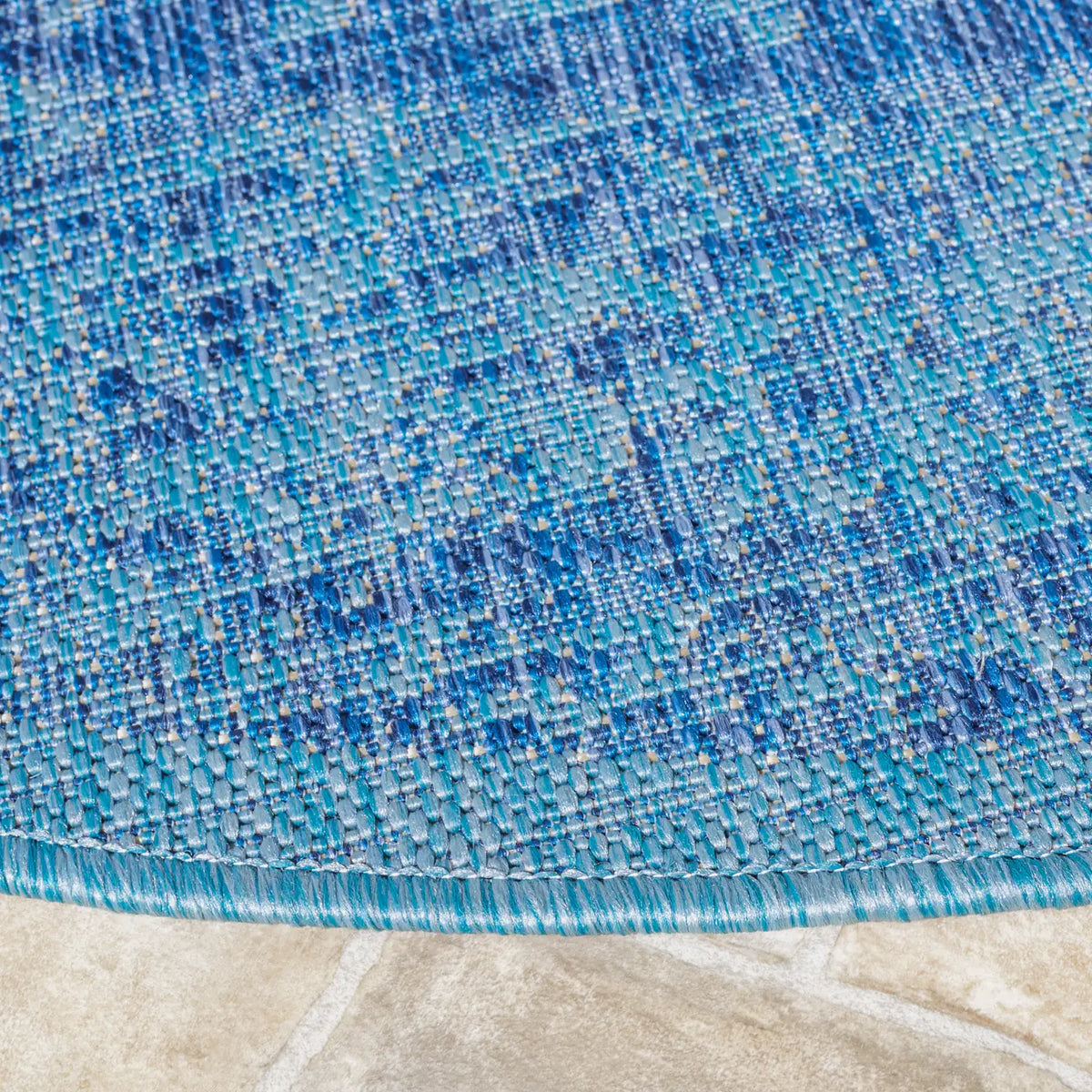 Safavieh Courtyard 6'-7" x 6'-7" Rug in Navy / Aqua
