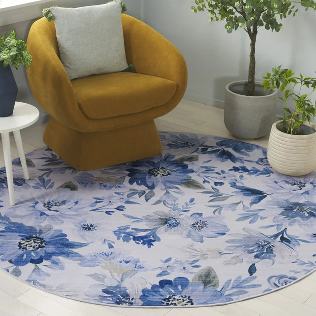 Safavieh Tacoma 6'-0" x 6'-0" Rug in Light Blue / Blue