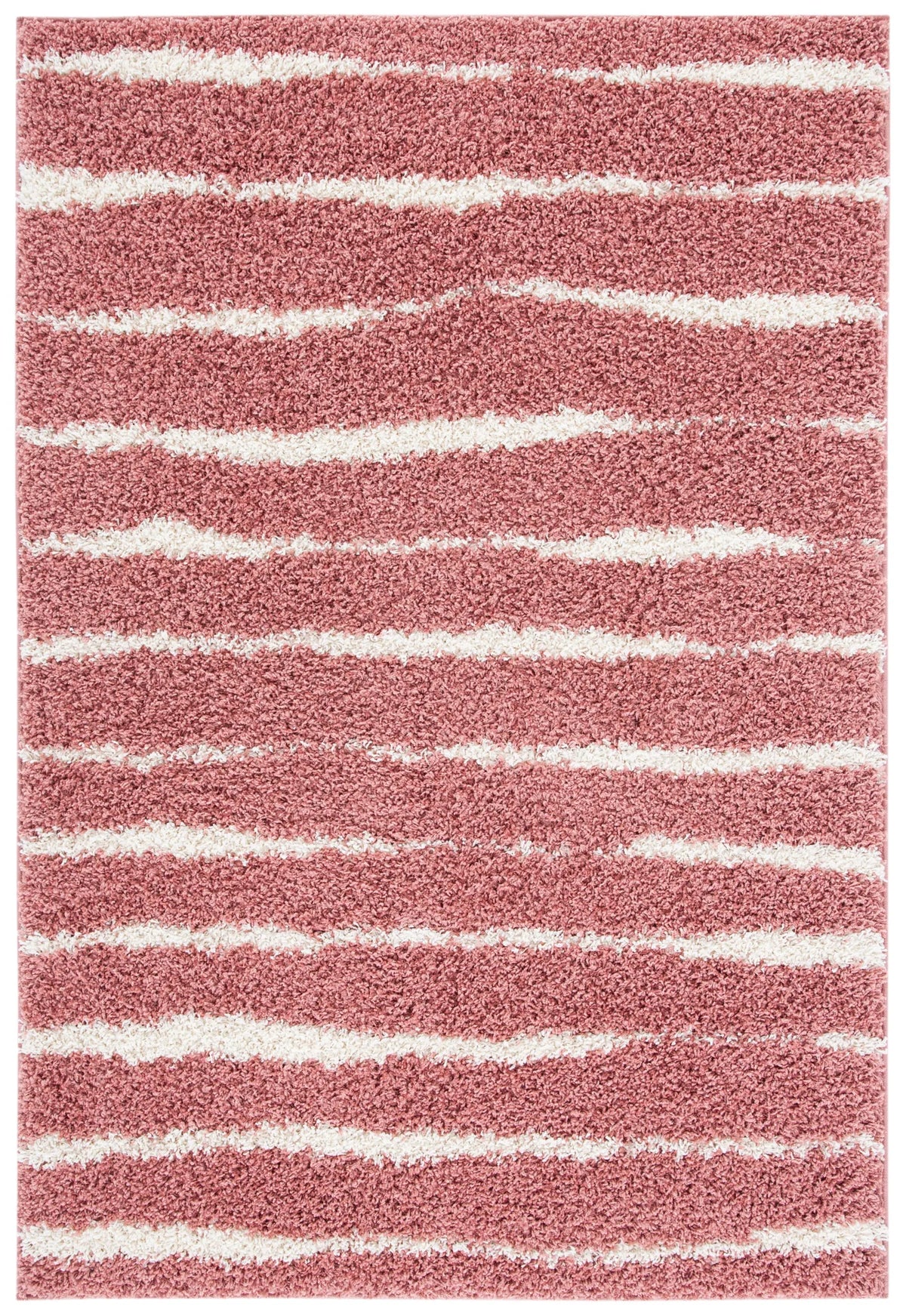 Safavieh Venus Shag 600 4'-0" x 6'-0" Rug in Pink / Ivory