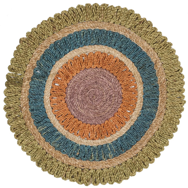 Safavieh Natural Fiber 3'-0" x 3'-0" Rug in Green / Multi