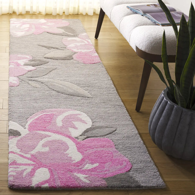 Safavieh Jardin 2'-3" x 8'-0" Rug in Grey / Pink