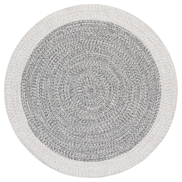 Safavieh Braided 5'-0" x 5'-0" Rug in Ivory / Grey Black