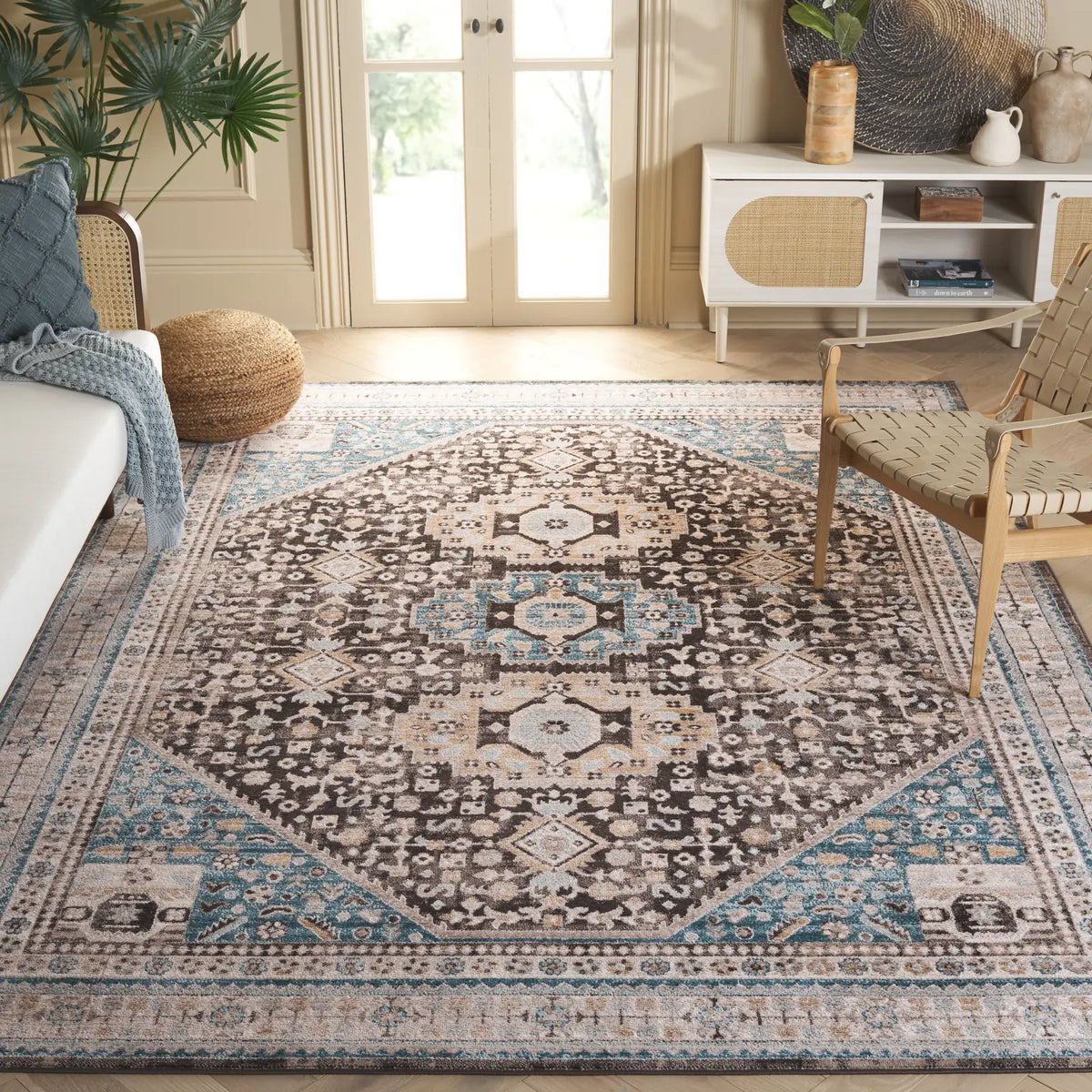 Safavieh Cornelia 200 8'-0" x 10'-0" Rug in Blue / Charcoal