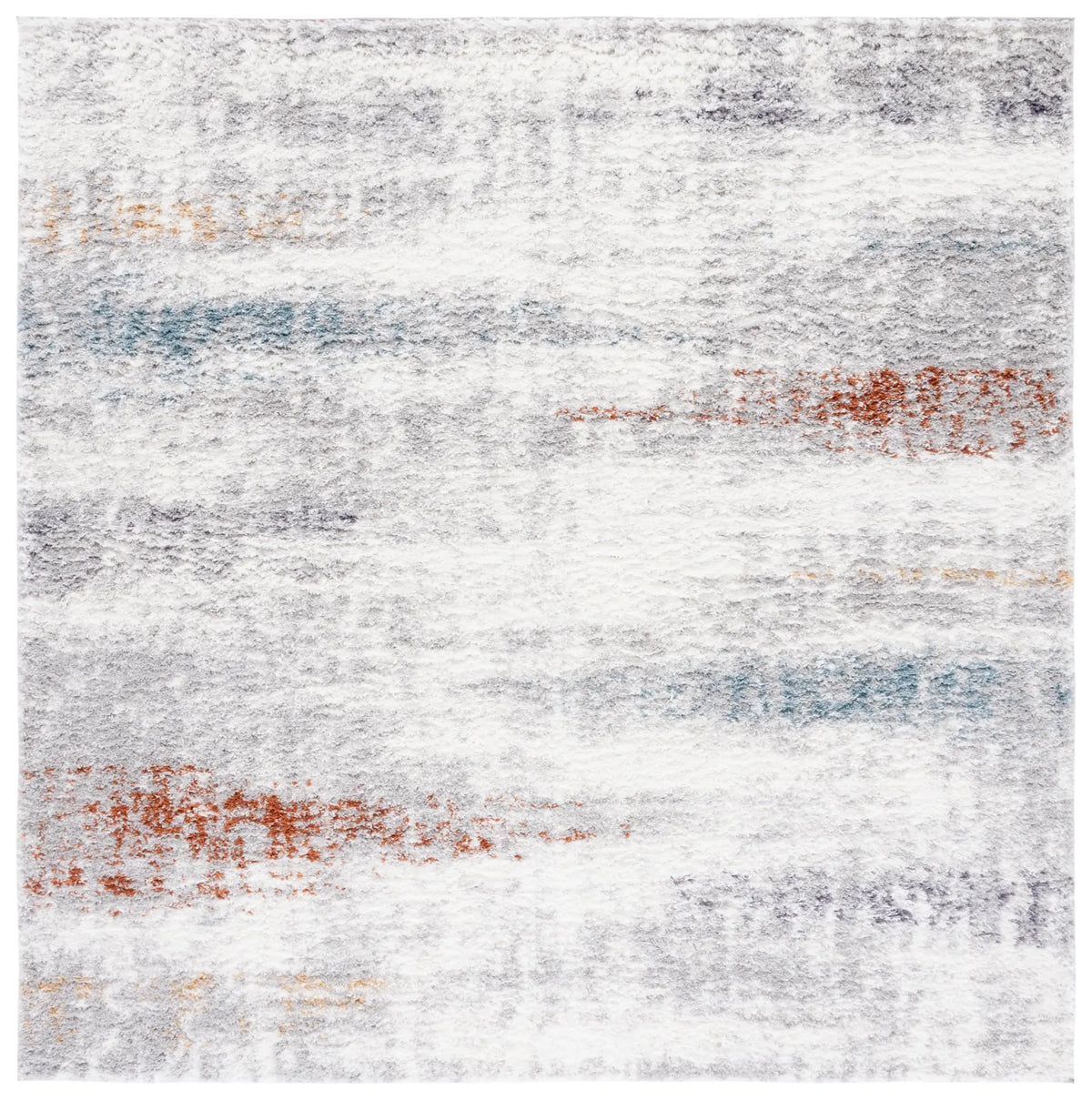 Safavieh Berber Shag 7'-0" x 7'-0" Rug in Blue Rust / Ivory