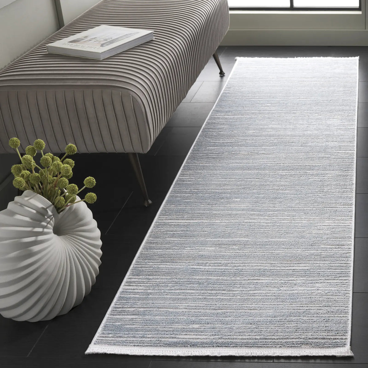 Safavieh Mila 2'-2" x 8'-0" Rug in Light Blue / Grey