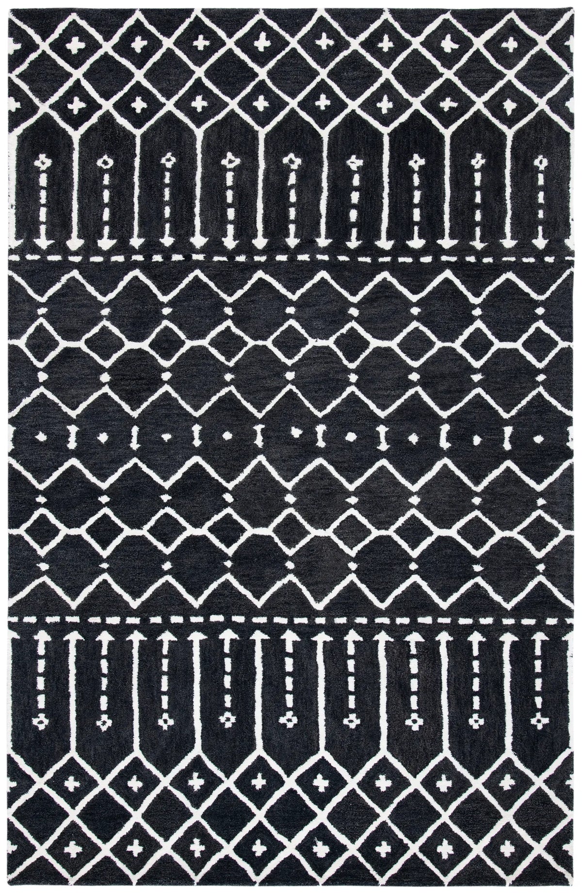 Safavieh Himalaya 4'-0" x 6'-0" Rug in Dark Grey / Ivory