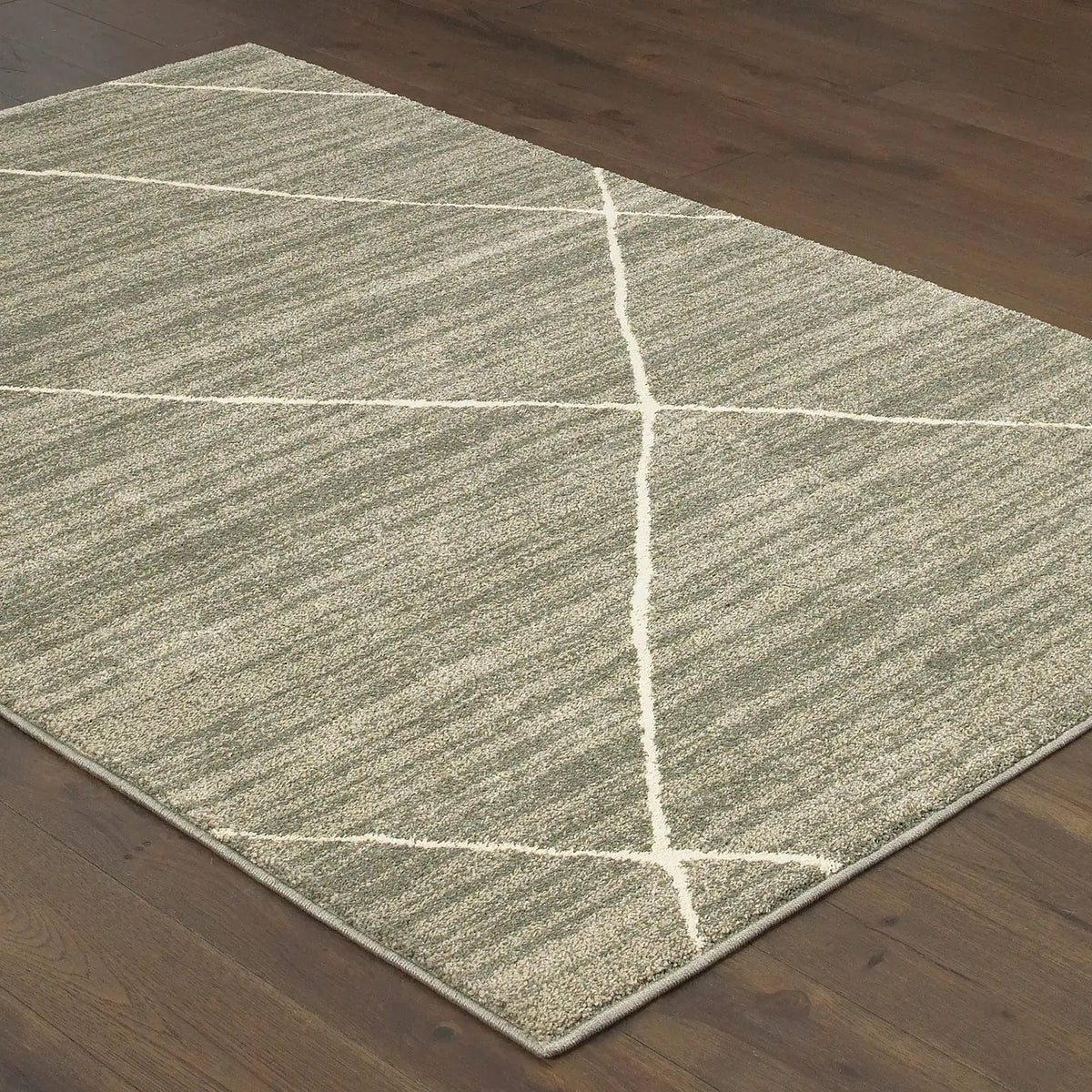 Oriental Weavers Sphinx Carson 9661A Grey / Ivory Rugs - angle detail