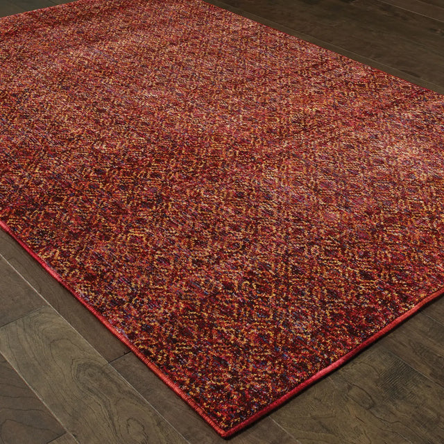 Oriental Weavers Sphinx Atlas 8048K Red/Rust Rugs - angle detail