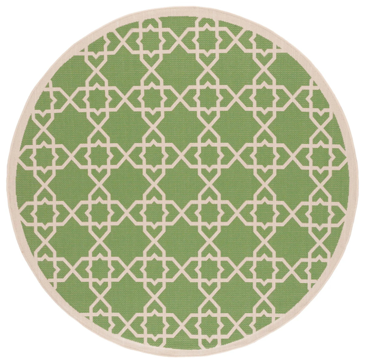 Safavieh Courtyard 6'-7" x 6'-7" Rug in Green / Beige