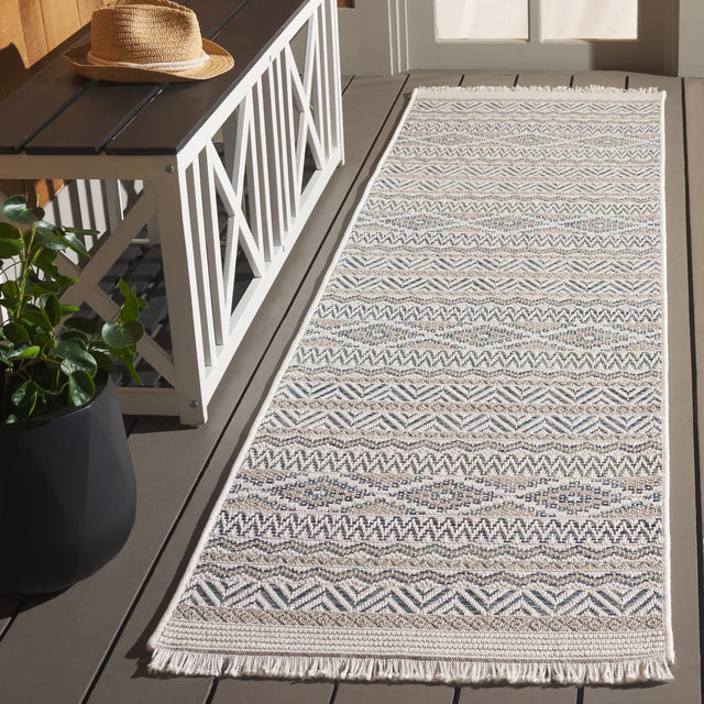 Safavieh Wicker 2'-2" x 8'-0" Rug in Aqua / Beige