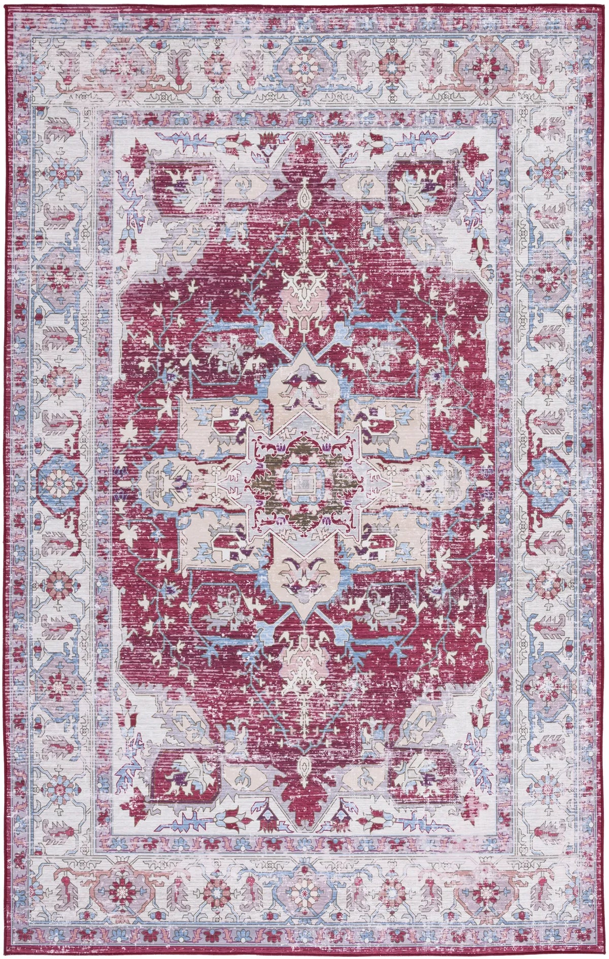 Safavieh Tucson 4'-0" x 6'-0" Rug in Burgundy / Beige