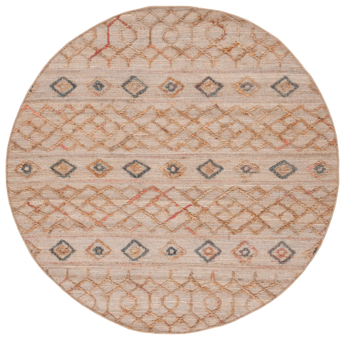 Safavieh Natural Fiber 6'-0" x 6'-0" Rug in Natural / Rust