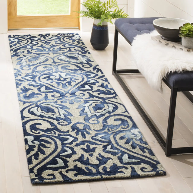 Safavieh Dip Dye 2'-3" x 8'-0" Rug in Royal Blue / Beige