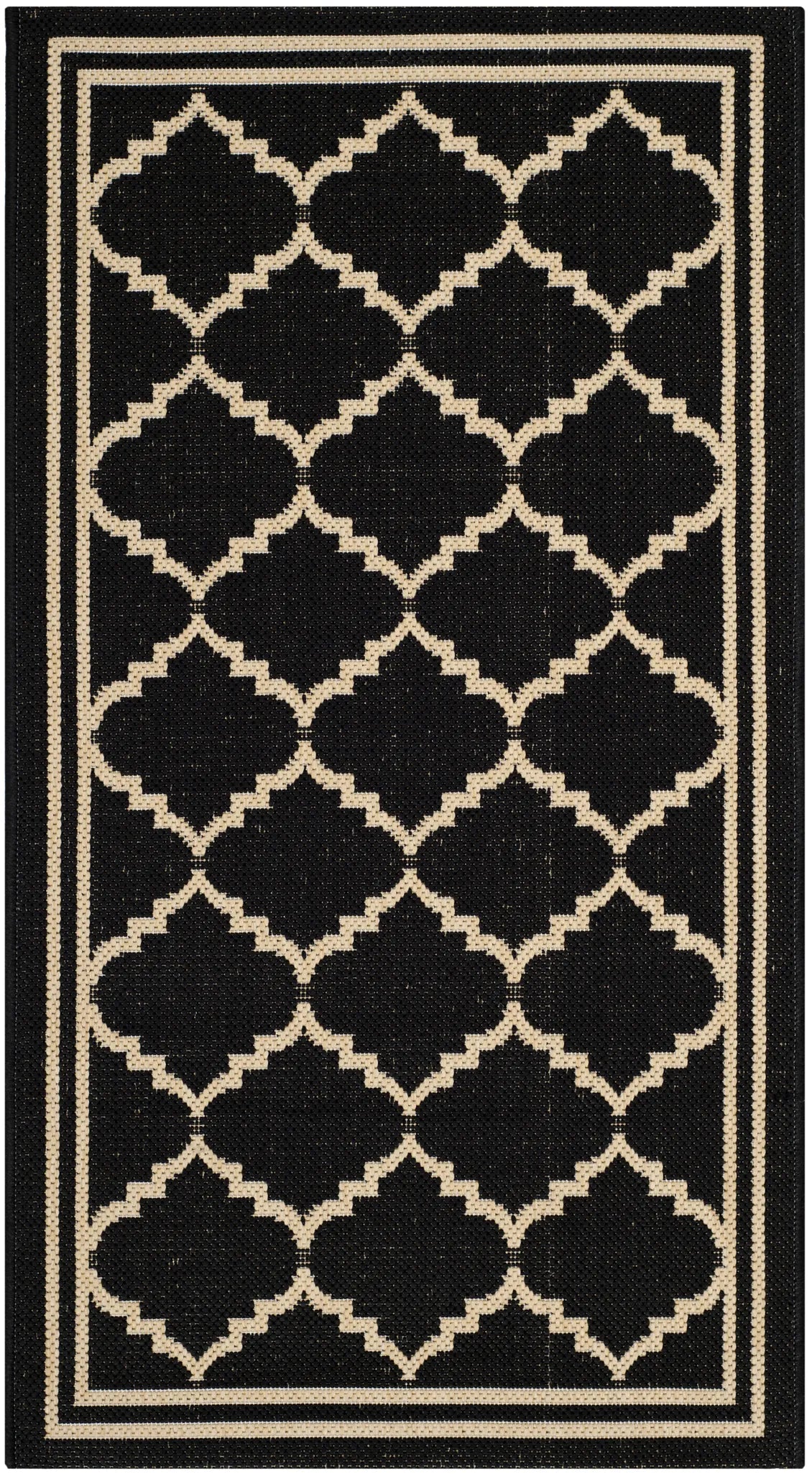 Safavieh Courtyard 2'-0" x 3'-7" Rug in Black / Creme