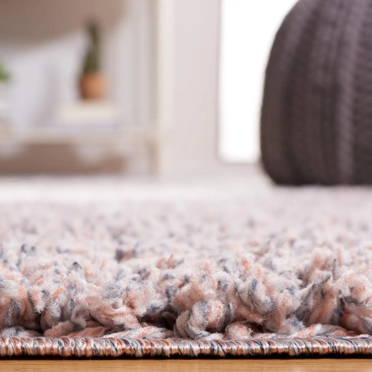 Safavieh Calico Shag 4'-0" x 6'-0" Rug in Taupe / Blue