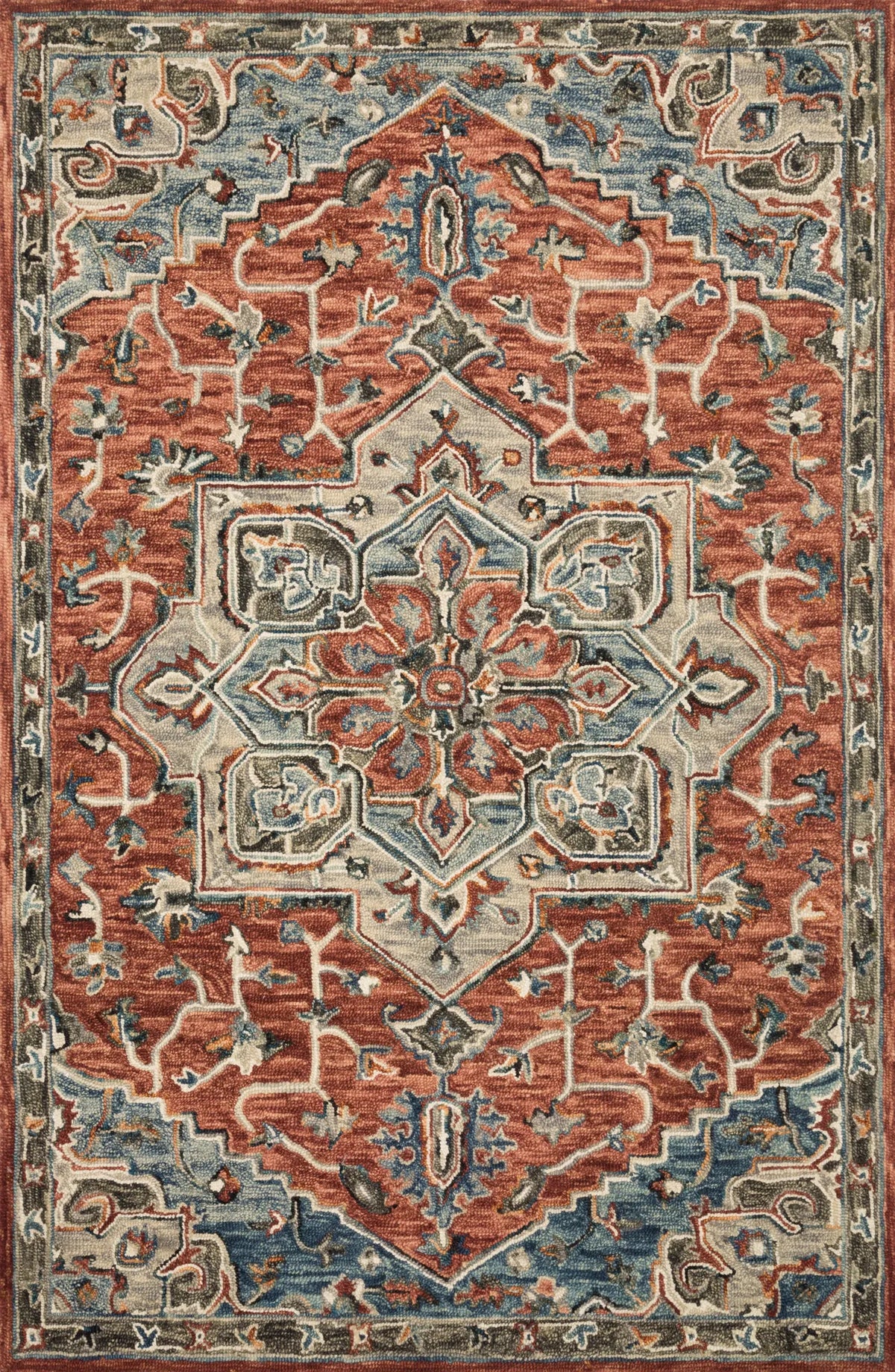 Loloi Victoria Vk-15 Red/Multi Rug - main flat