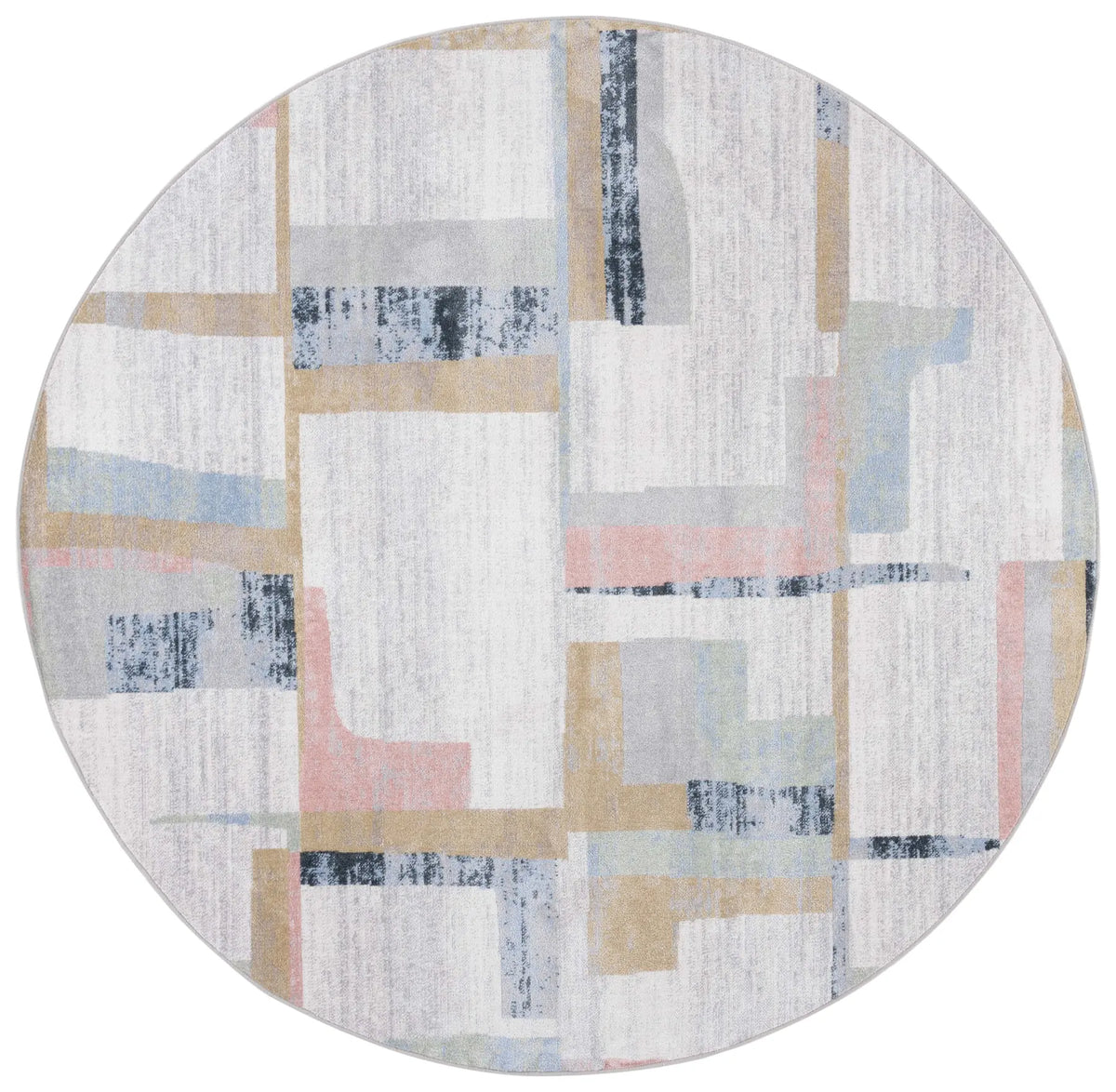 Safavieh Bayside 6'-7" x 6'-7" Rug in Ivory / Blue Rust
