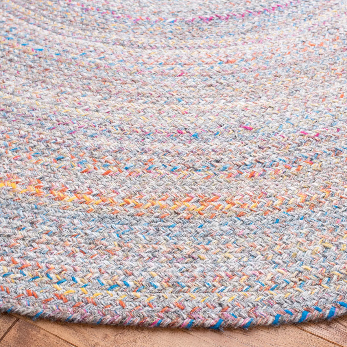 Safavieh Braided 6'-0" x 6'-0" Rug in Yellow / Grey