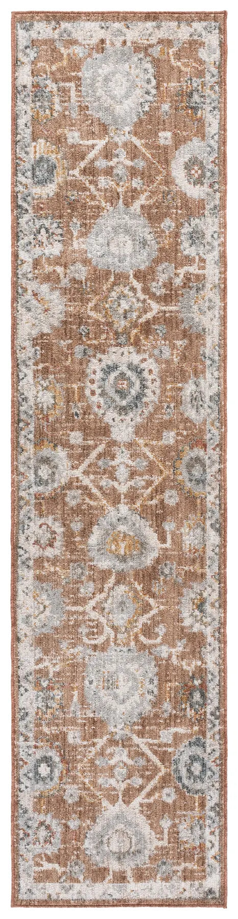 Safavieh Vintage Rosewood 2'-0" x 8'-0" Rug in Rust / Ivory Grey