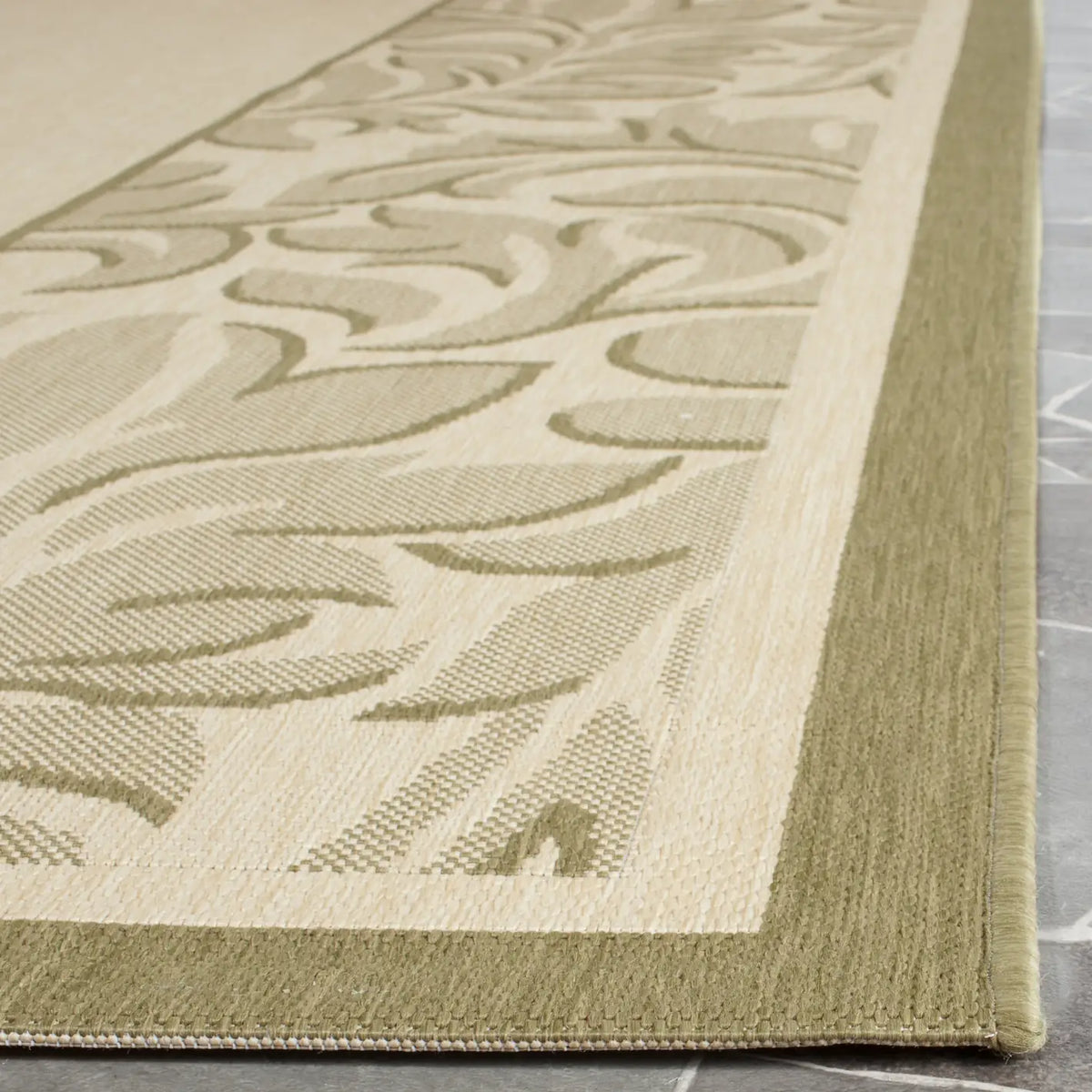 Safavieh Courtyard 6'-7" x 9'-6" Rug in Natural / Olive