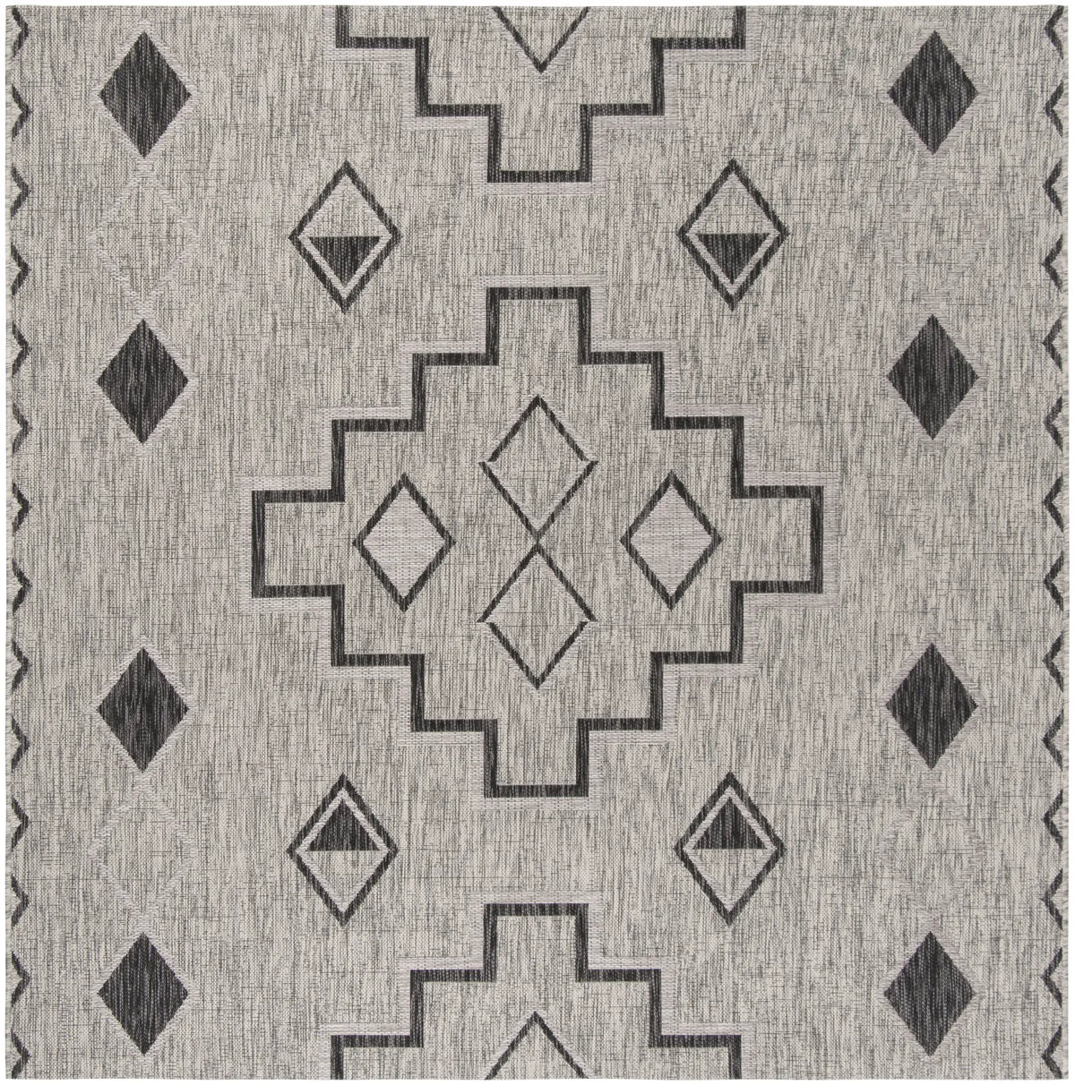 Safavieh Courtyard 6'-7" x 6'-7" Rug in Grey / Black