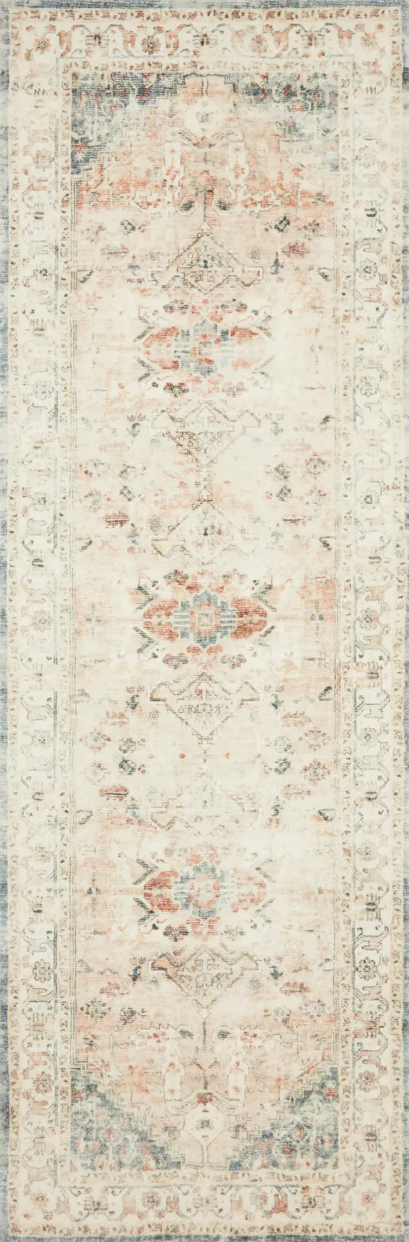 Loloi Rosette Ros-06 Clay/Ivory Rugs - runner flat