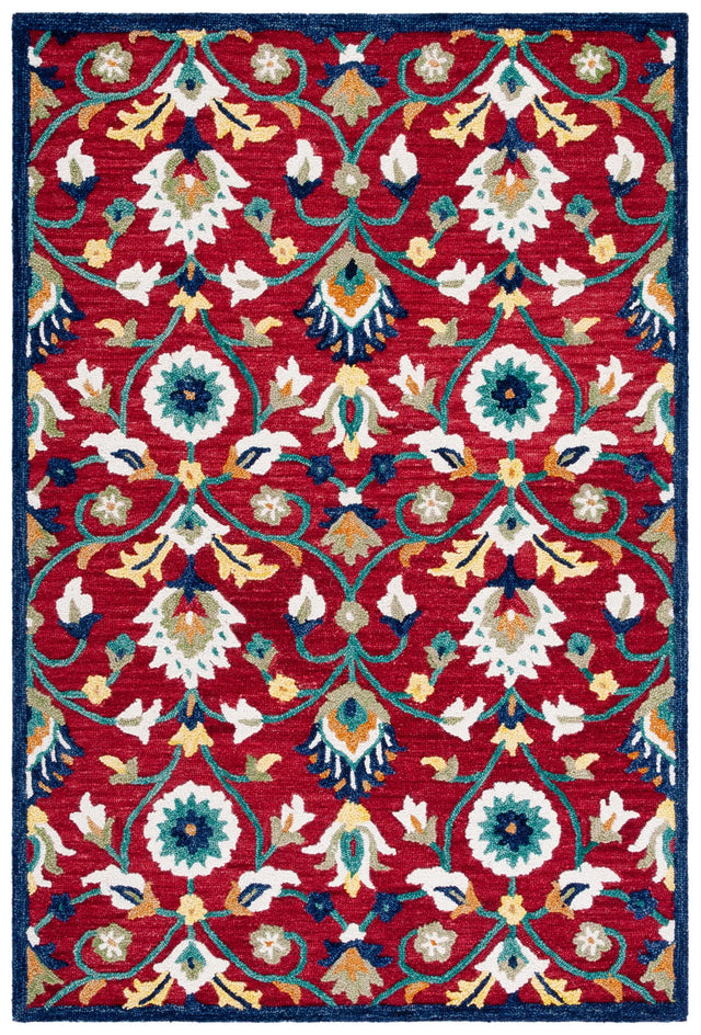 Safavieh Blossom 4'-0" x 6'-0" Rug in Red / Ivory