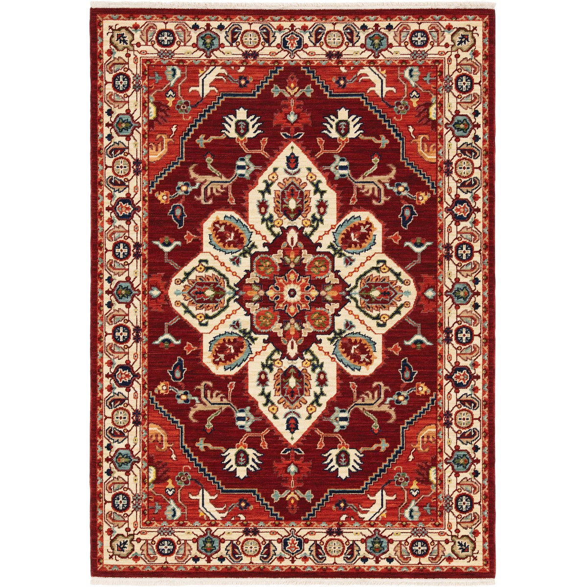 Oriental Weavers Lilihan 5502C Red/ Ivory Rug - main flat