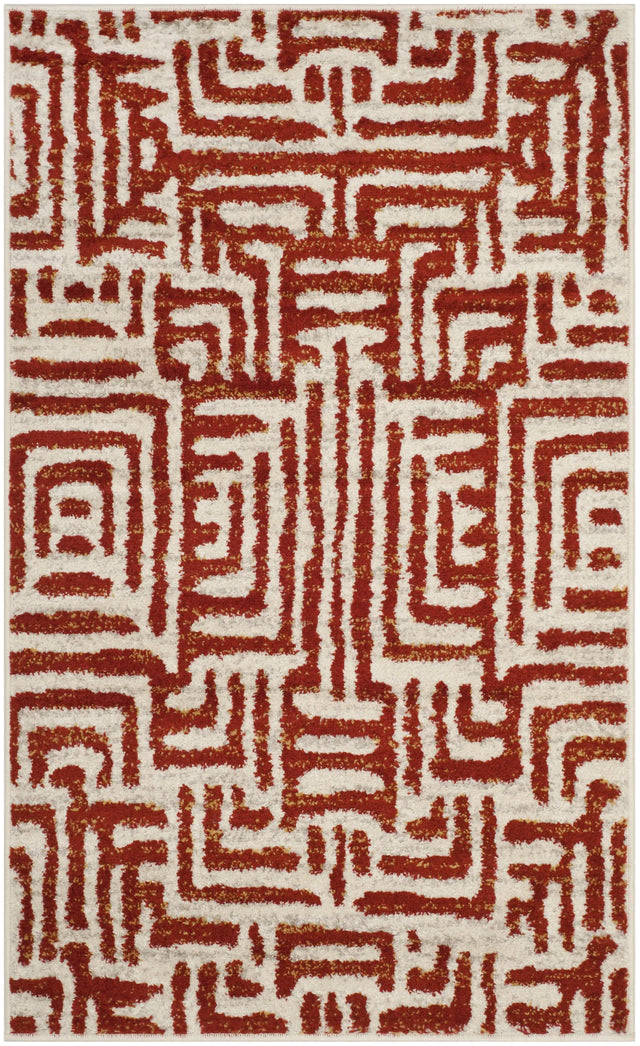 Safavieh Amsterdam 3'-0" x 5'-0" Rug in Ivory / Terracotta